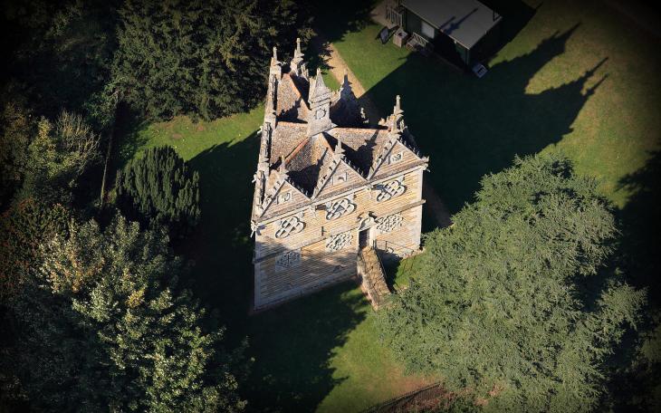 A Rushton Triangular Lodge felülnézetbőll